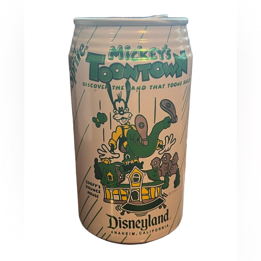 Vintage 1980’s Disneyland Mickeys Toontown Goofy’s Bounce House Diet Sprite Can
